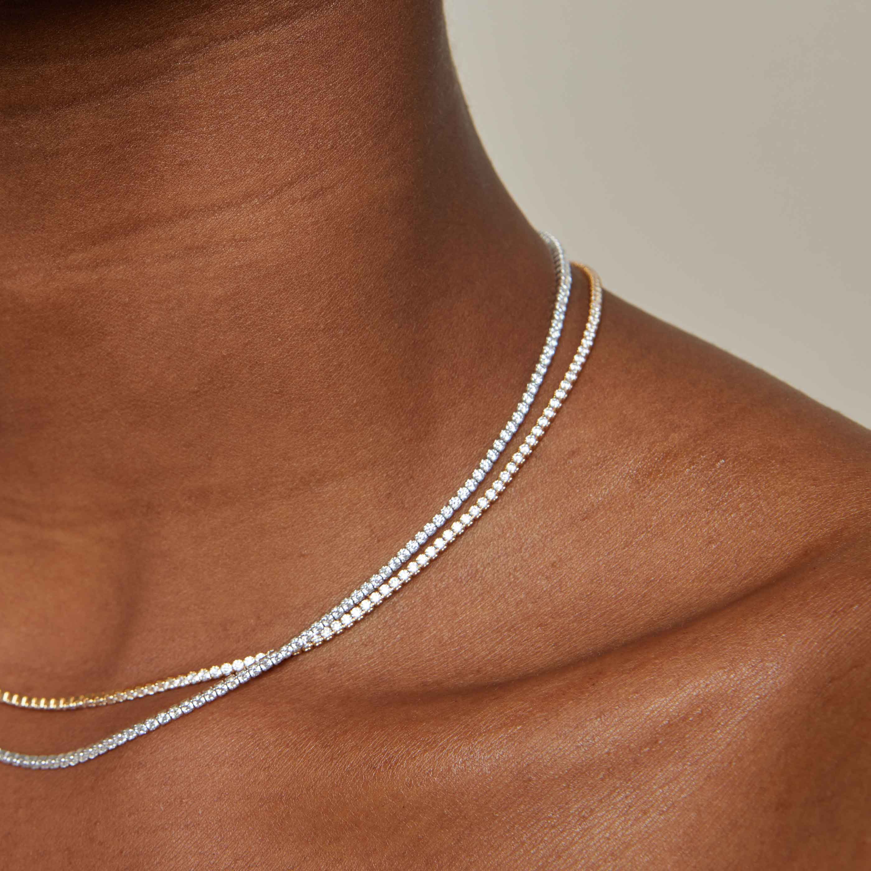 Tennis Chain Necklace in Gold - Image 6