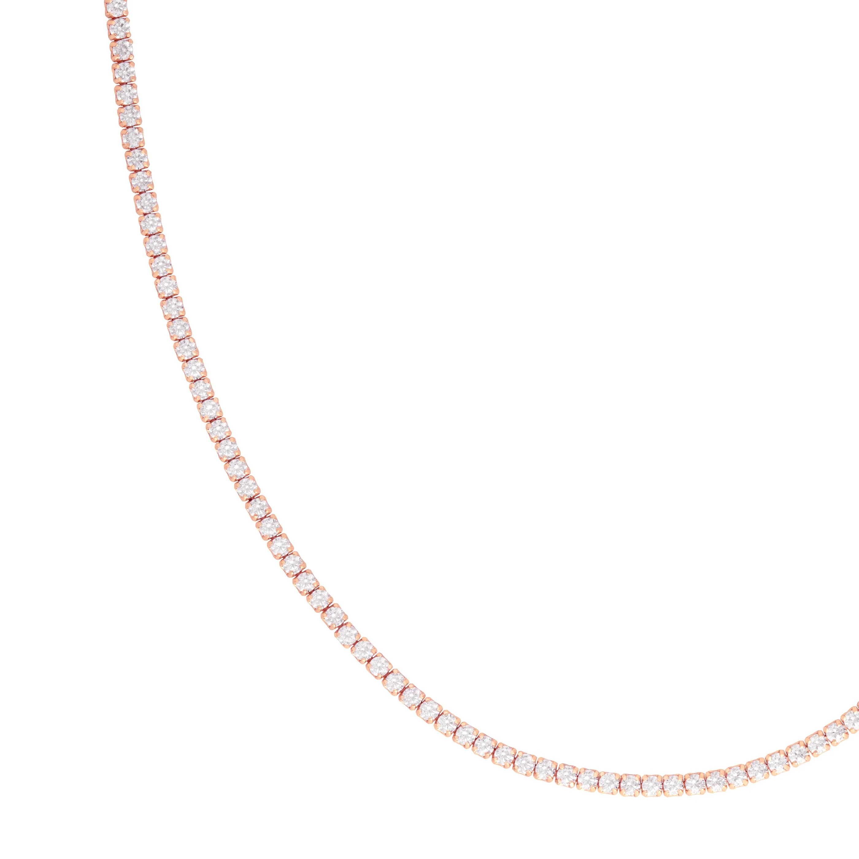 Tennis Chain Necklace in Rose Gold - Image 4