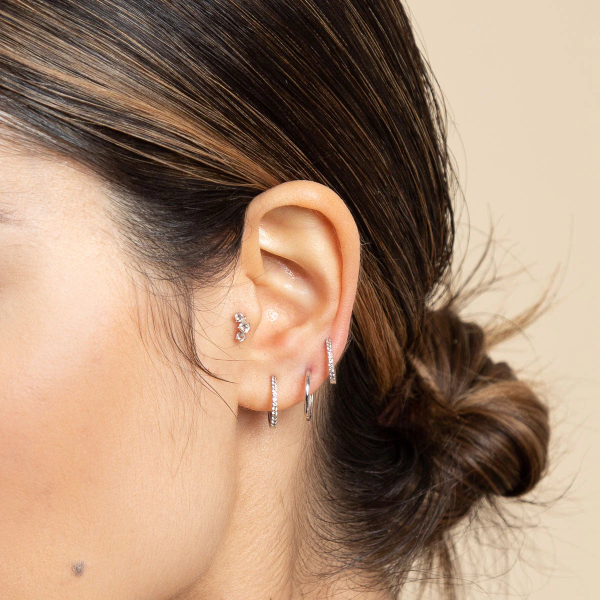 Topaz 12mm Hoops in Solid White Gold - Image 2