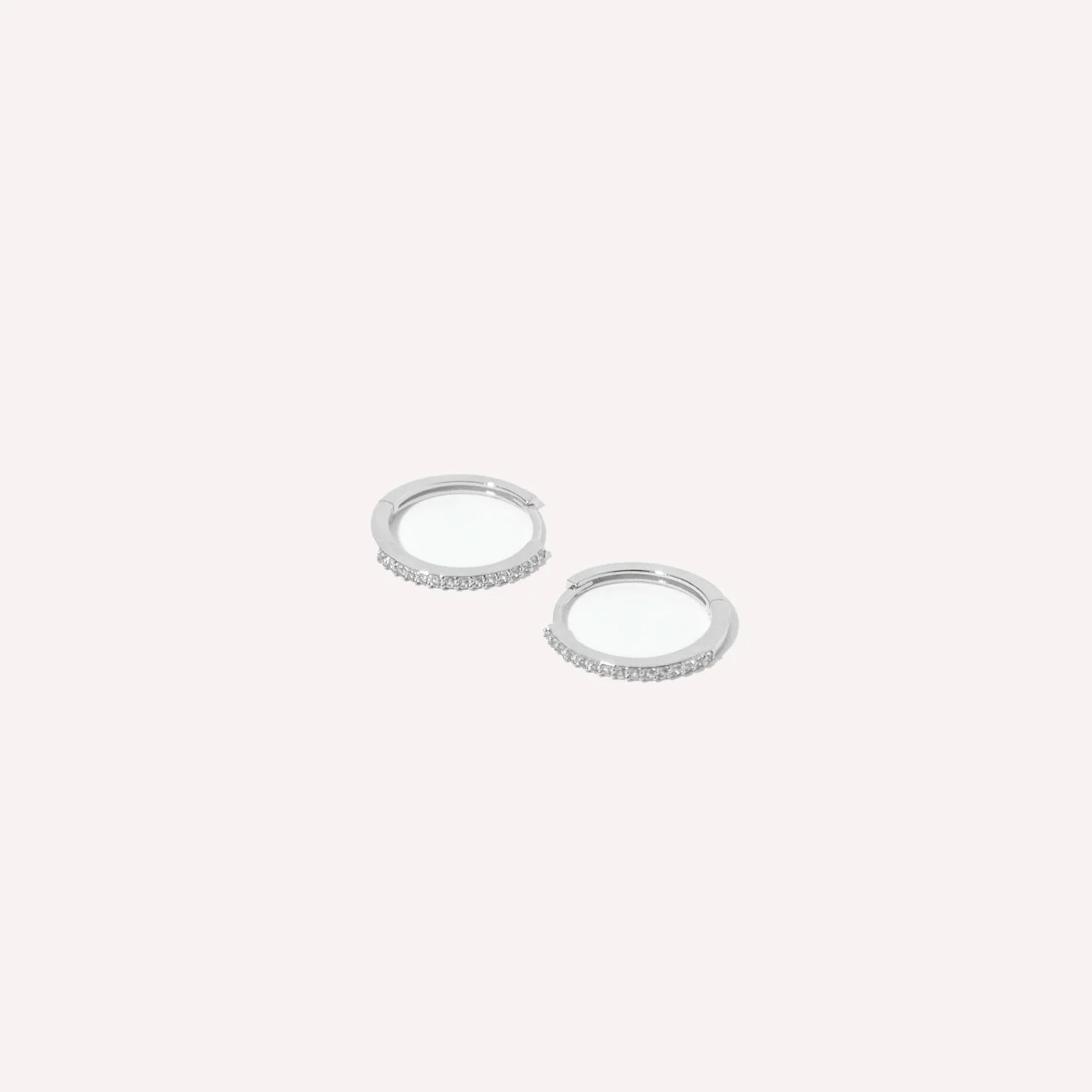 Topaz 12mm Hoops in Solid White Gold - Image 4