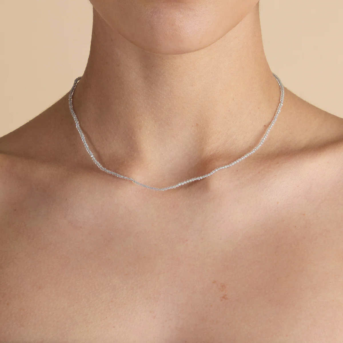 Topaz April Beaded Necklace in Solid Gold - Image 2