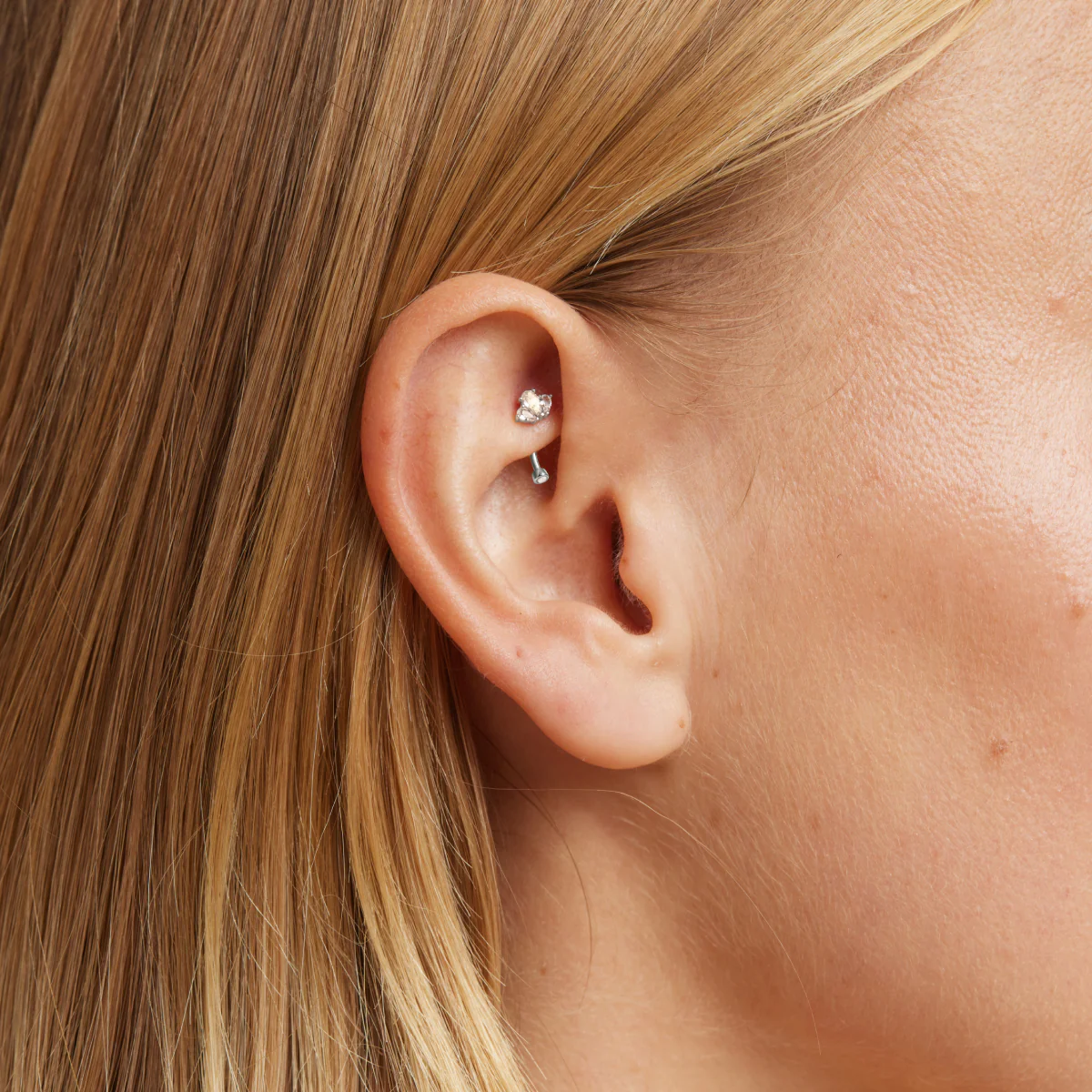 Topaz Cluster Rook Bar in Solid White Gold - Image 2