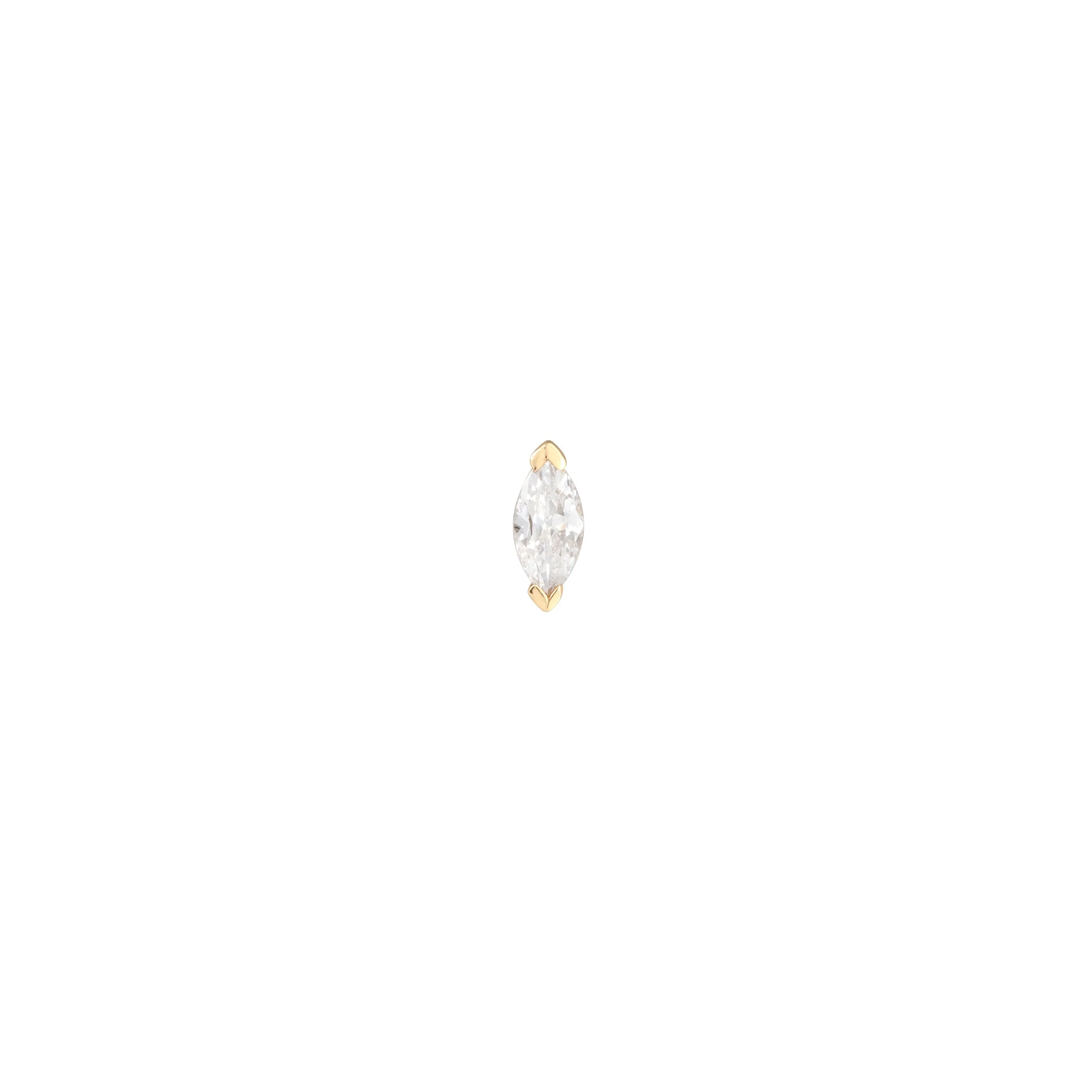 Topaz Marquise Piercing Stud 6mm in Solid Gold - Image 5