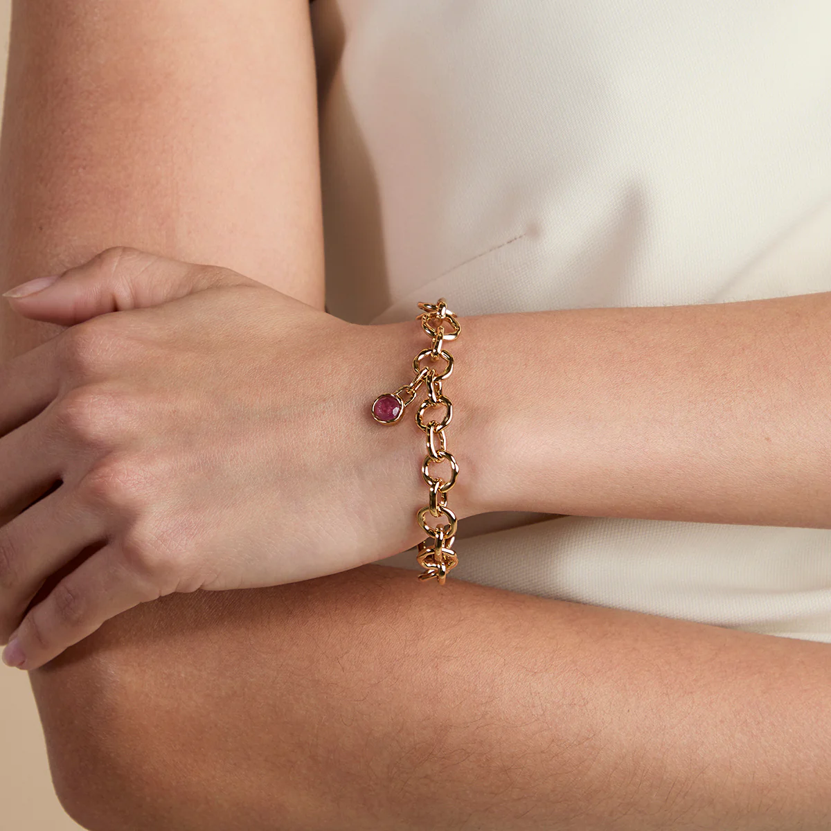 Tourmaline October Clip Charm in Gold - Image 2