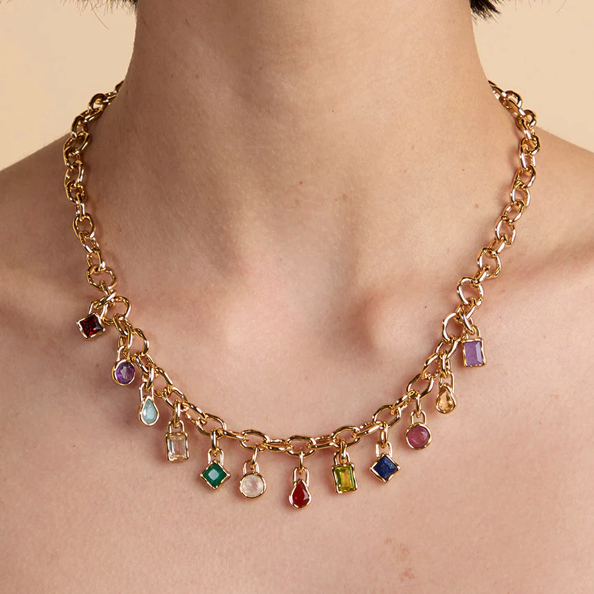 Tourmaline October Clip Charm in Gold - Image 4