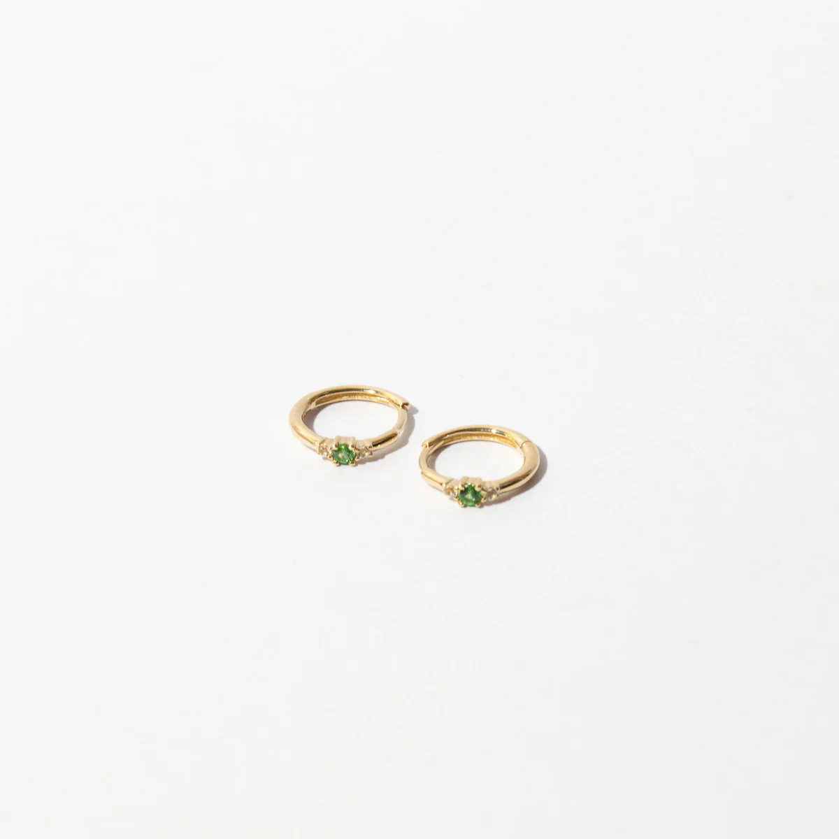 Tsavorite Hoops in Solid Gold - Image 3