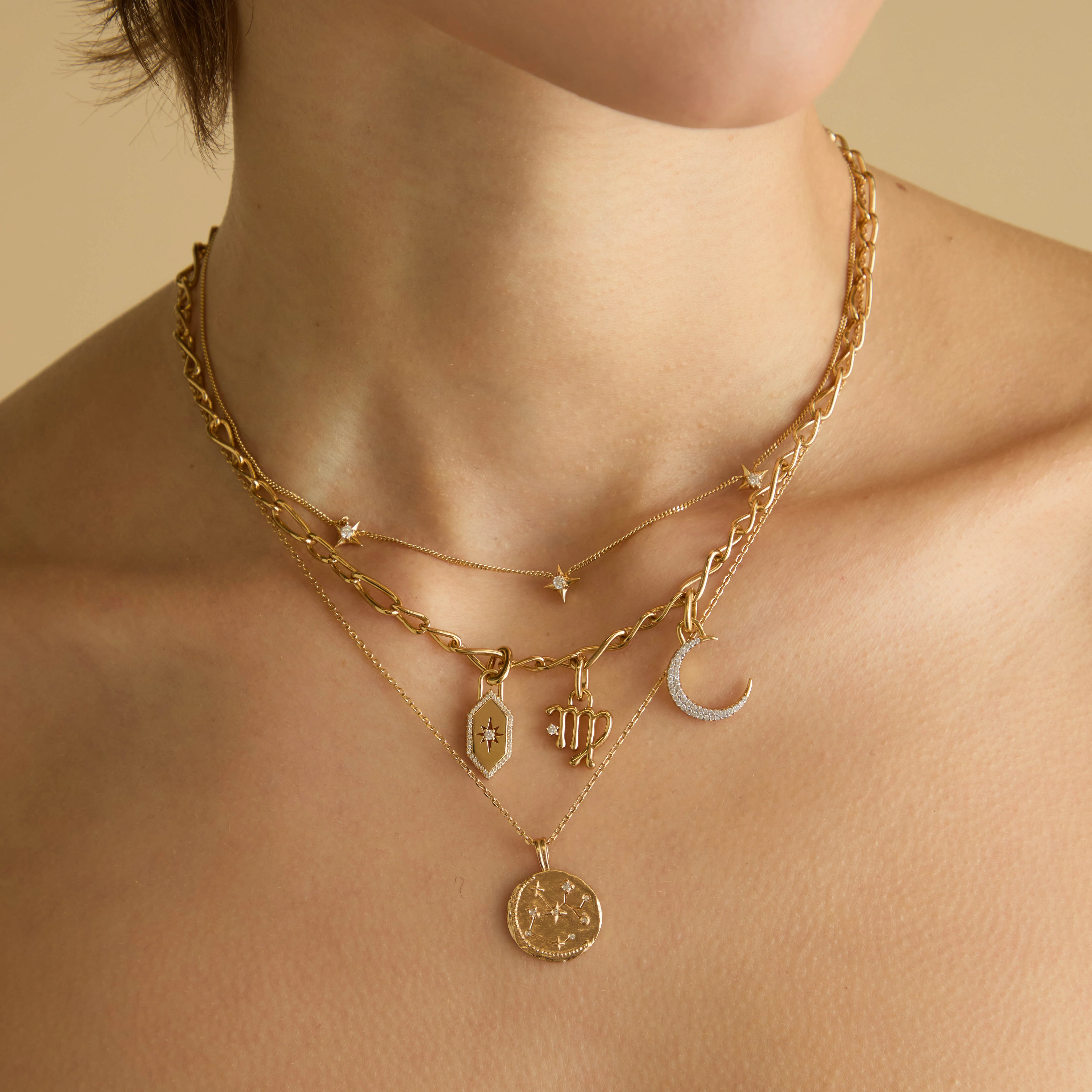Virgo Zodiac Clip Charm in Gold - Image 3