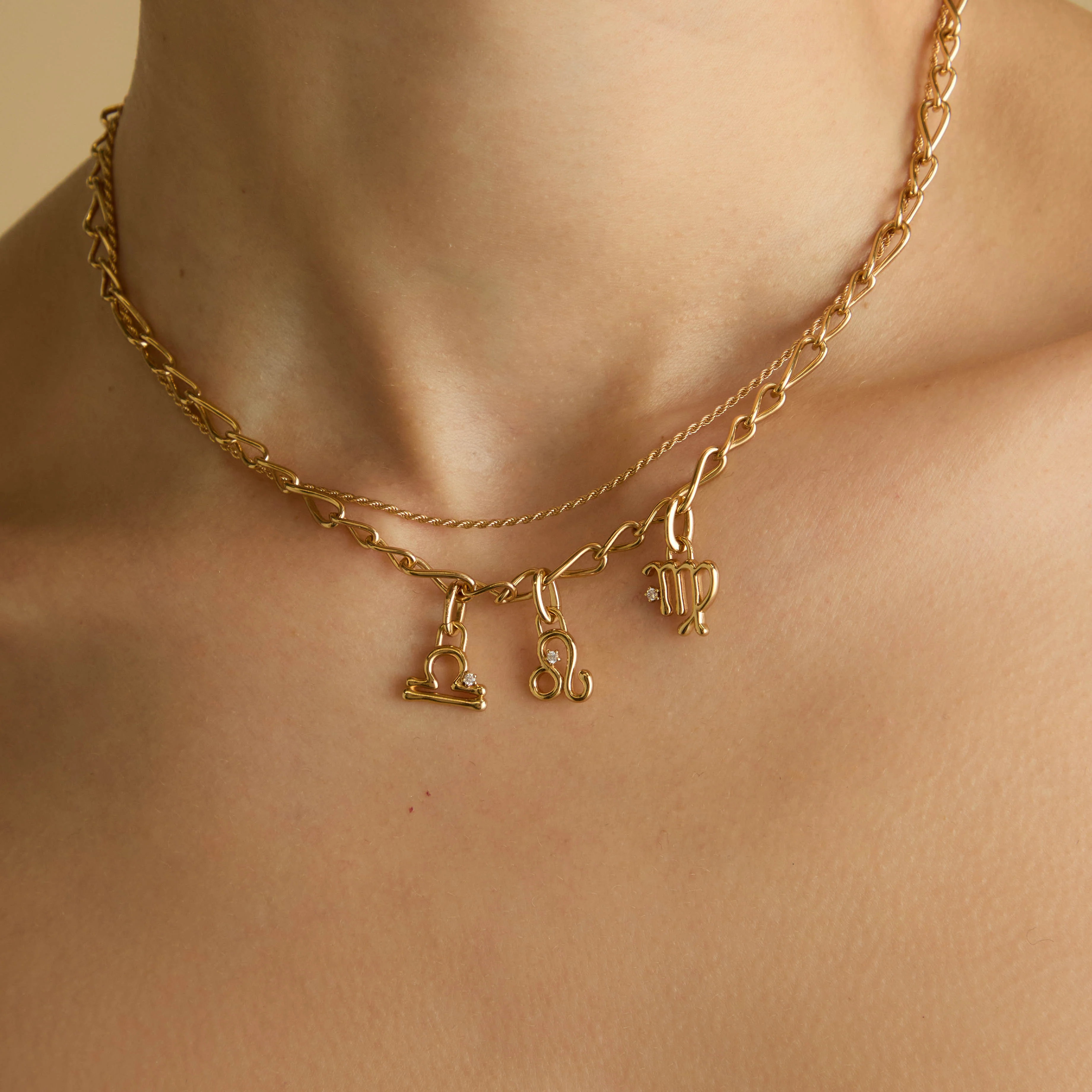Virgo Zodiac Clip Charm in Gold - Image 4