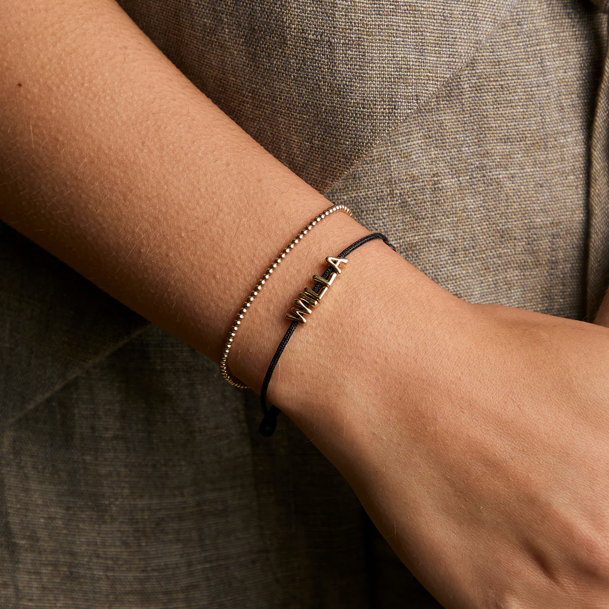 W Initial Click Charm in Solid Gold - Image 3