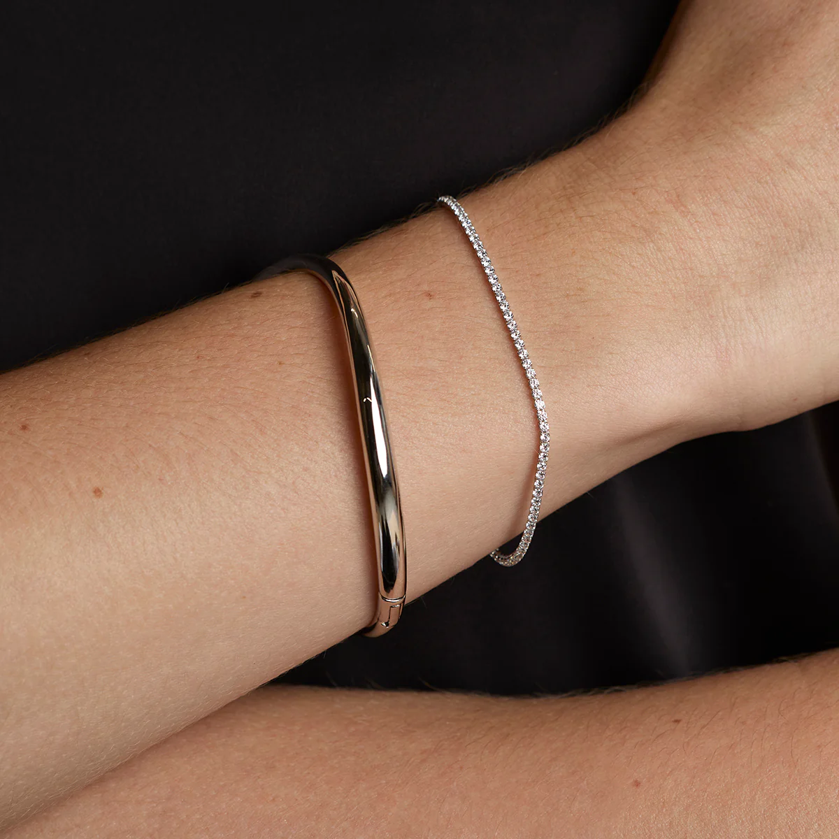 Wave Bangle in Silver - Image 4