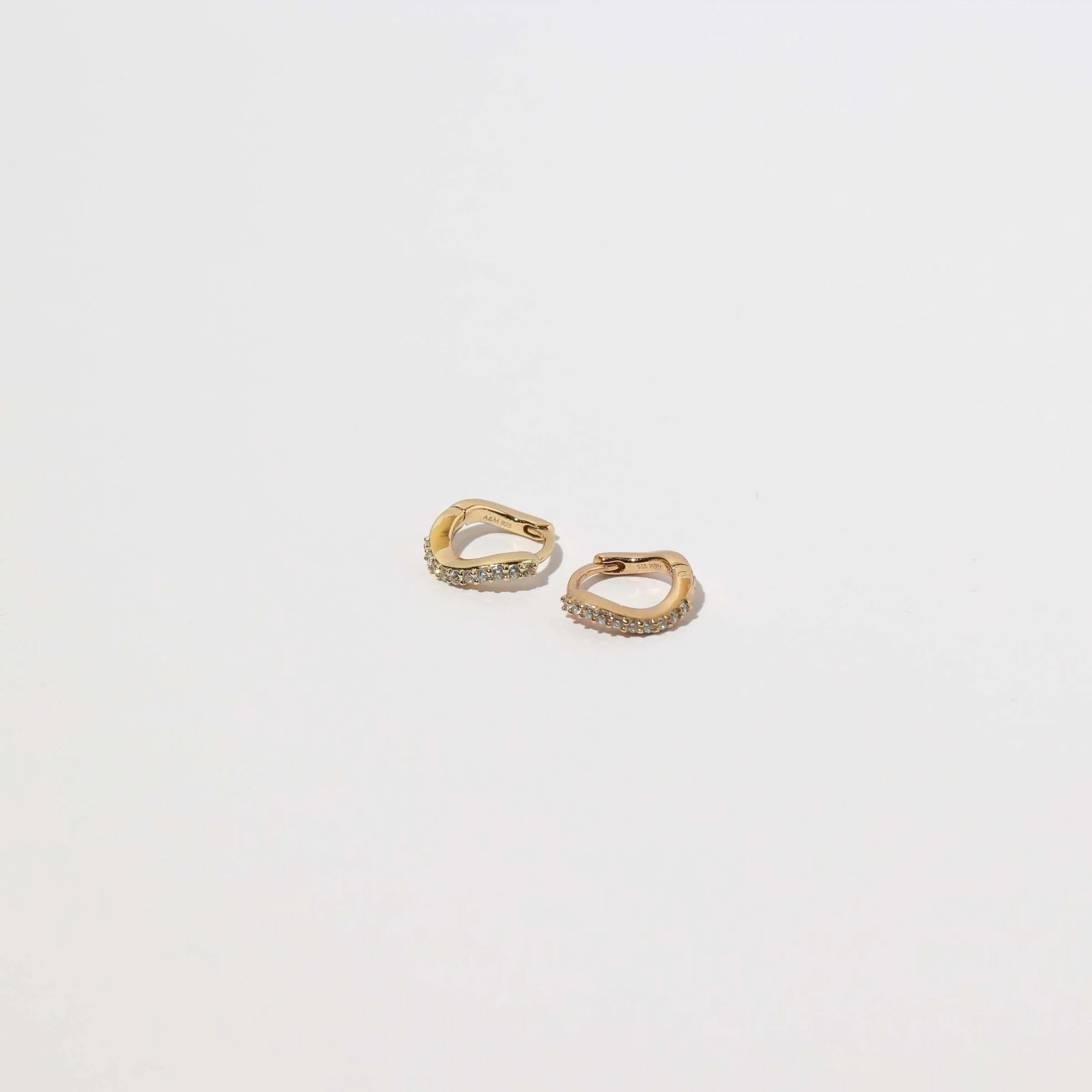 Wave Crystal Huggies in Gold - Image 5