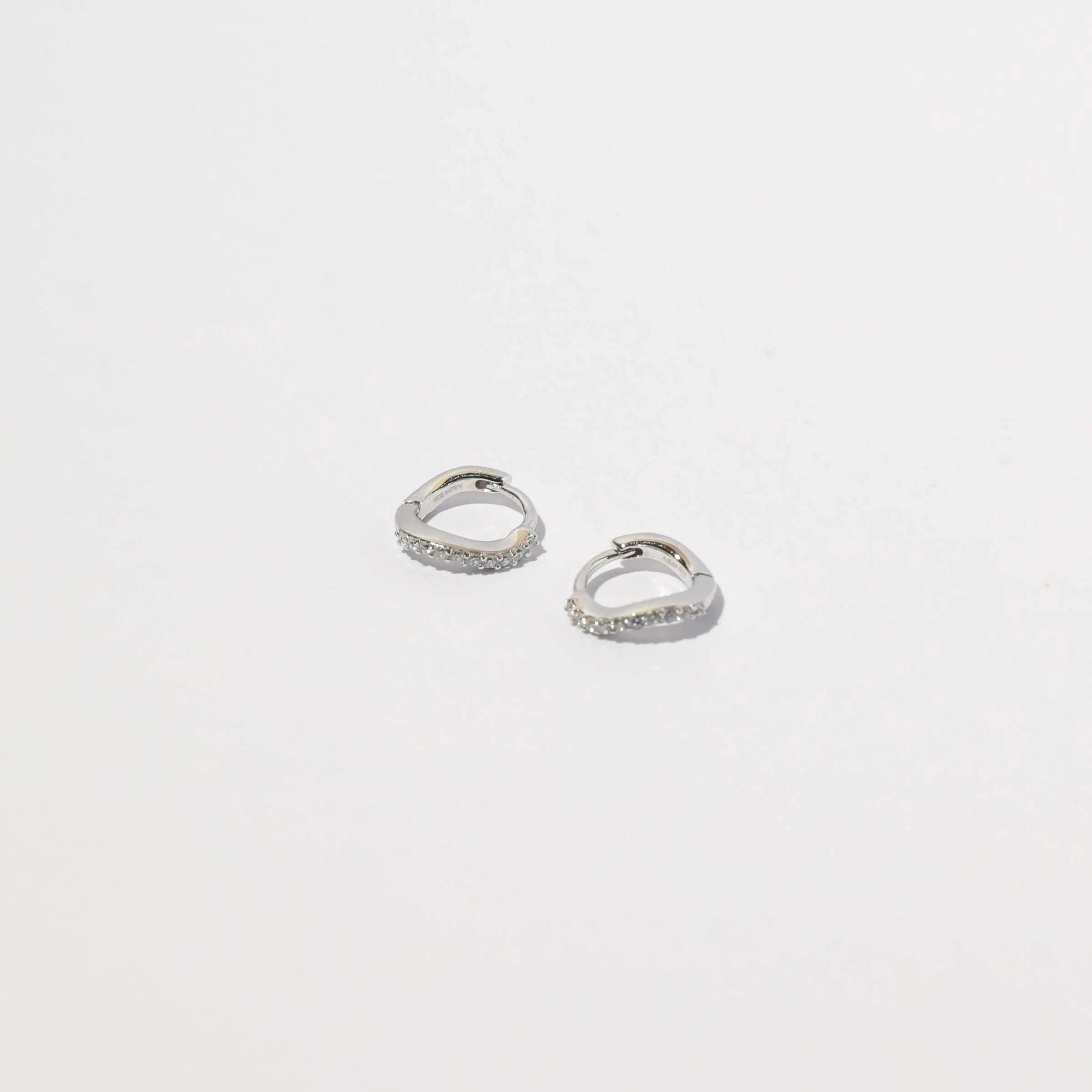 Wave Crystal Huggies in Silver - Image 3