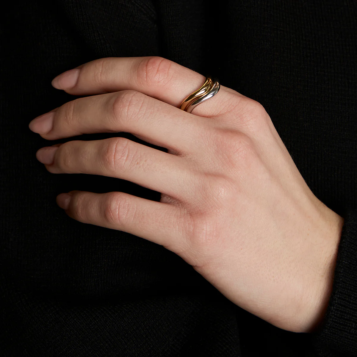 Wave Ring Stacking Set in Mixed Metal - Image 2